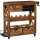 Barschrank mit Rollen Mangoholz Stahl B: 100 cm Industrial