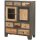 Buffet bois verre hauteur 118 cm gris naturel noir