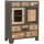 Buffet bois verre hauteur 118 cm gris naturel noir
