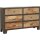 Kommode Holz 135 cm breit Grau Natur Schwarz SILAS