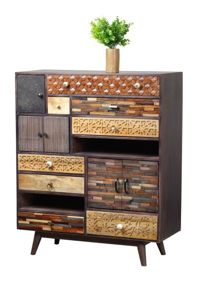 Buffet décoratif bois MDF hauteur 121 cm Coloré Moderne