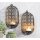 2er Set Kerzenhalter Wand H: 19 cm Schwarz Orientalisch