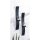 Bougeoir mural Moderne Set de 2 Acier Verre Noir H : 40 cm