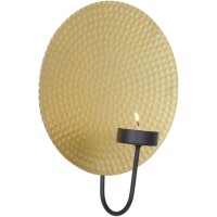 Wandkerzenhalter 2er Set B: 18 cm rund in Gold Schwarz