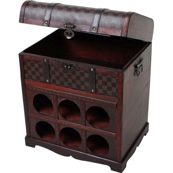 Weinschrank Truhe H: 48 cm klein Braun antik BECKETT