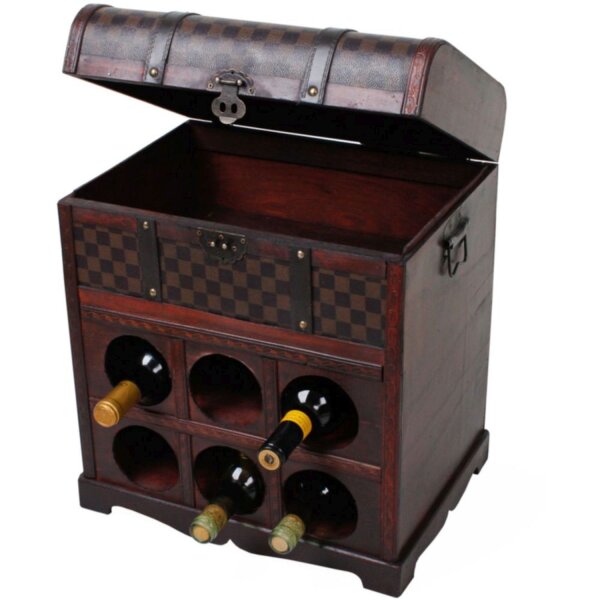 Weinschrank Truhe H: 48 cm klein Braun antik BECKETT
