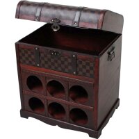 Weinschrank Truhe H: 48 cm klein Braun antik BECKETT