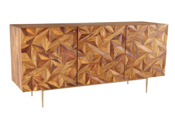 Sideboard Sheesham Holz Metall 145 cm breit Handarbeit