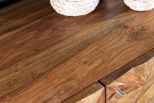 Sideboard Sheesham Holz Metall 145 cm breit Handarbeit