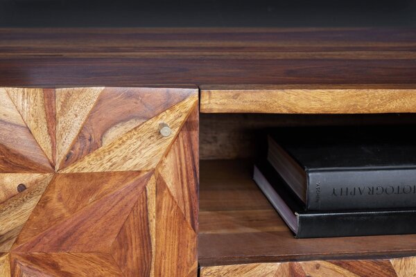 Buffet TV massif 160 cm de large en bois de Sheesham décoratif
