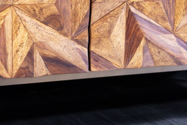 Buffet TV massif 160 cm de large en bois de Sheesham décoratif