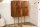 Highboard Holz Metall 80 x 125 cm Art Déco Lamellen Design