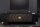 TV Board 180 cm breit Schwarz Gold Handarbeit Holz Metall