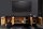 TV Board 180 cm breit Schwarz Gold Handarbeit Holz Metall