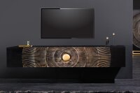 TV Hängeboard Holz Metall 160 cm Schwarz Gold...