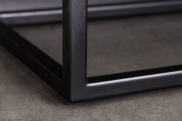 Highboard Holz Metall 100 x 120 cm in Braun Schwarz 3D Muster