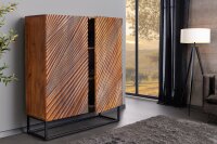 Highboard Holz Metall 100 x 120 cm in Braun Schwarz 3D...