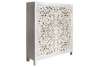 Highboard Weiß Gold 110 x 140 cm Handarbeit...