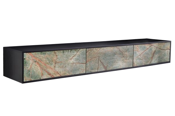 TV Lowboard 200 cm Steinfurnier Akazienholz Eisen Unikat
