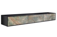 TV Lowboard 200 cm Steinfurnier Akazienholz Eisen Unikat