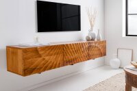 Meuble TV suspendu en bois de manguier 160 cm fait main...