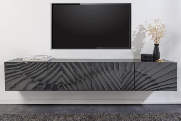 Hängeboard Schwarz 200 cm lang Handarbeit Mangoholz