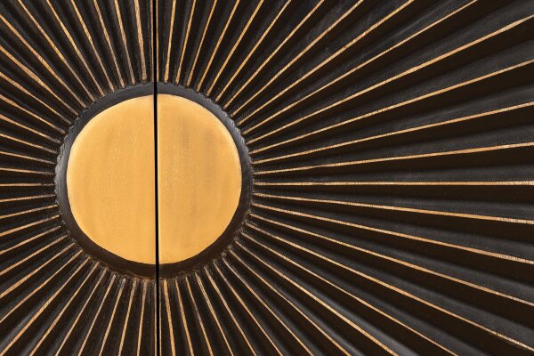 Sideboard Schwarz Gold 177 cm breit groß dekorativ