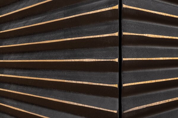 Sideboard Schwarz Gold 177 cm breit groß dekorativ