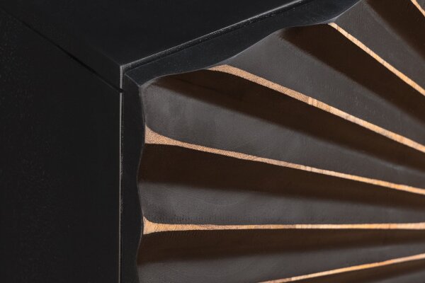 Sideboard Schwarz Gold 177 cm breit groß dekorativ