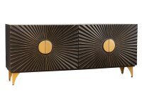 Sideboard Schwarz Gold 177 cm breit groß dekorativ
