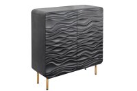 Highboard noir or 2 portes 100 x 120 cm fait main