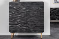 Highboard noir or 2 portes 100 x 120 cm fait main