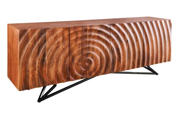 Buffet en bois de manguier fer 177 x 75 cm fait main RENNY