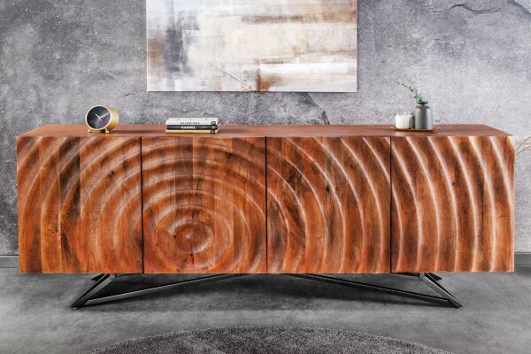 Buffet en bois de manguier fer 177 x 75 cm fait main RENNY