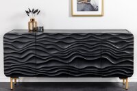 Buffet 160 cm bois métal noir or fait main