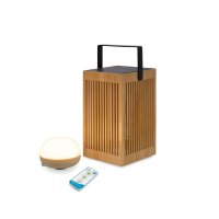 Lampe de table LED bois métal 24 cm IP54 2700K...
