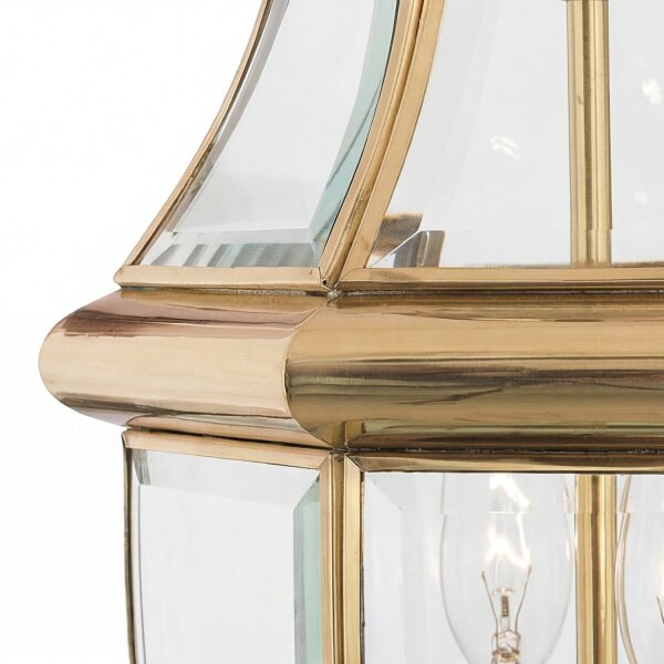 Messing Wandleuchte Außen Glas IP44 E14 51 cm rostfrei