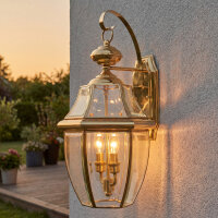 Messing Wandleuchte Au&szlig;en Glas IP44 E14 51 cm rostfrei