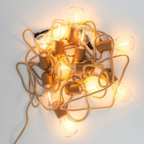 Guirlande lumineuse extérieure LED 5m 10x E27 IP44 2700 K avec fiche