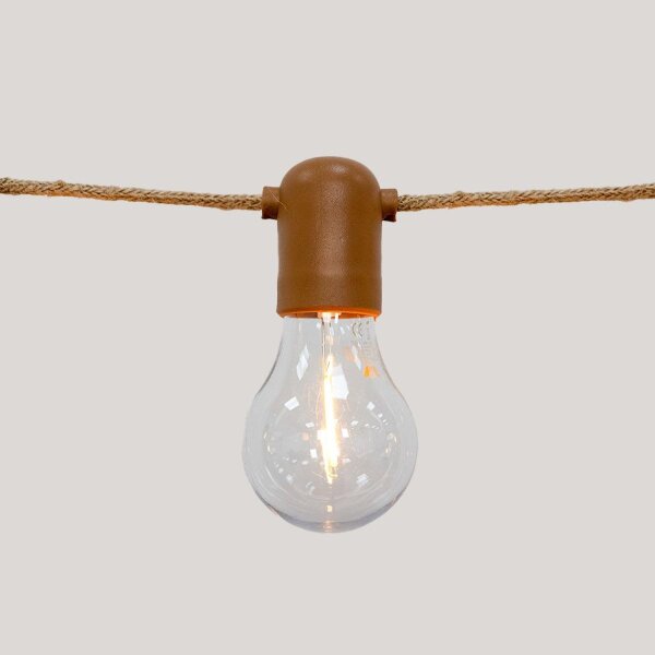 Guirlande lumineuse extérieure LED 5m 10x E27 IP44 2700 K avec fiche