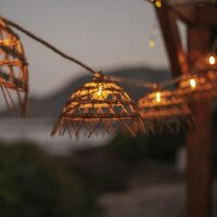 Solarlichterkette LED 1800 K 5 m lang Jute Naturfaser