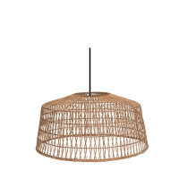 Pendelleuchte Rattan E27 gro&szlig; &Oslash; 79 cm rund in Natur Boho