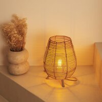 Tischlampe Rattan E27 H: 32,5 cm Dreibein Boho TOKI