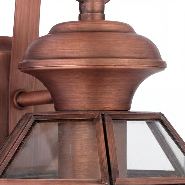 Außenwandleuchte Vintage Stahl Glas IP44 E27 in Kupfer