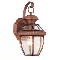 Außenwandleuchte Vintage Stahl Glas IP44 E27 in Kupfer