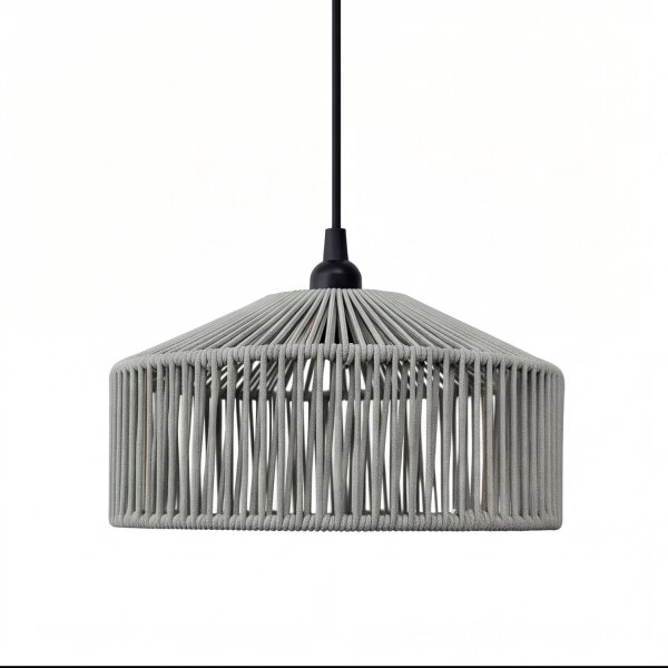 Pendelleuchte außen IP54 Seil Lampenschirm E27 Ø 30 cm Grün