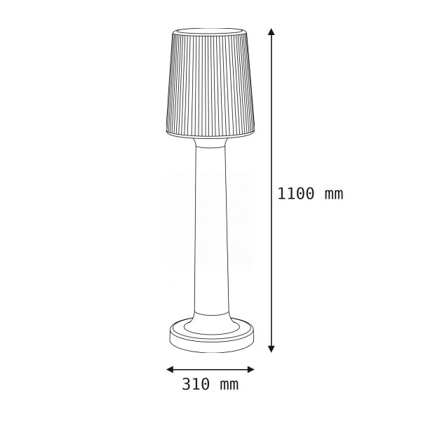 Lampe LED dextérieur 110 cm fiche câble IP65 6000 K 1600 lm