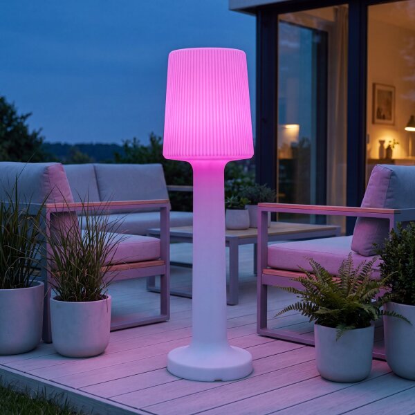 LED Außenleuchte kabellos Akku 165 cm IP65 Farbwechsel Dimmer