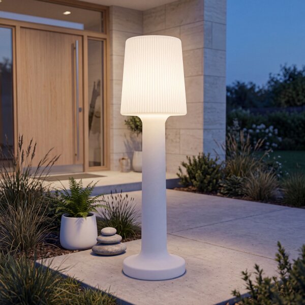 Lampadaire LED extérieur batterie 100 cm IP65 changement de couleur variateur