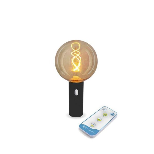 LED Hängeleuchte Akku Dimmer Fernbedienung IP54 2200 K Schwarz
